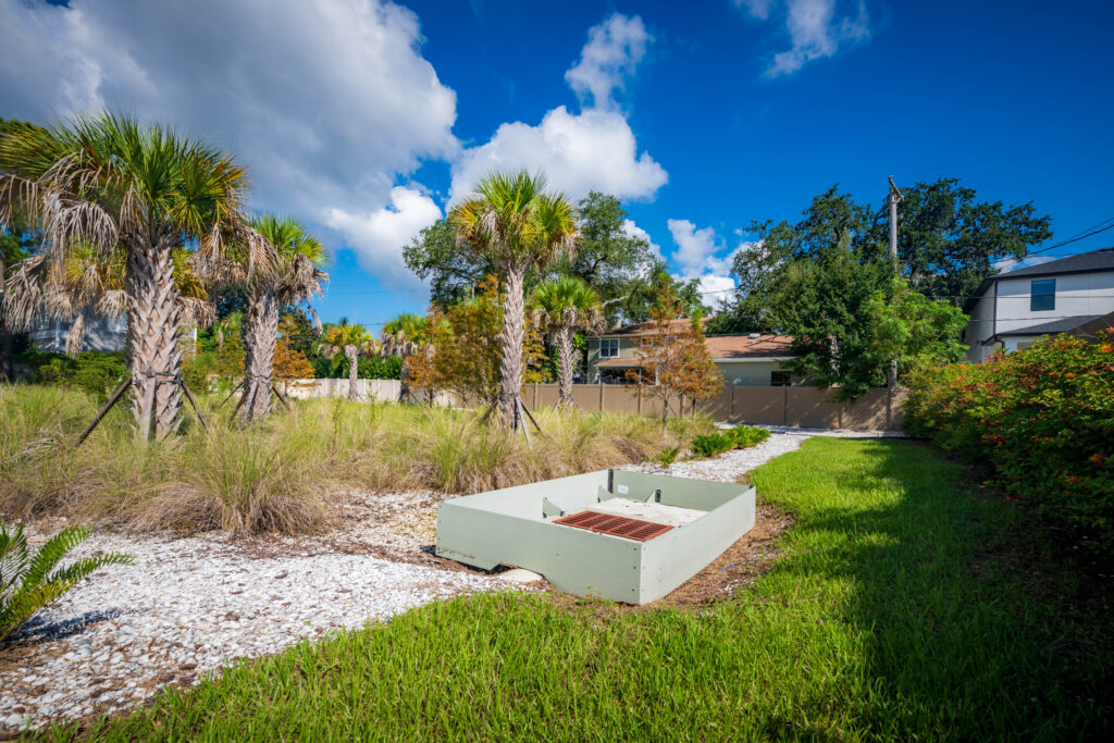 Stormwater drainage at El Prado Stormwater Garden