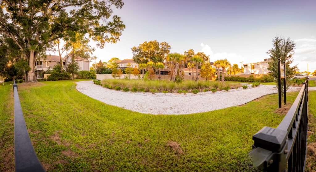 Panorama of El Prado Stormwater Garden