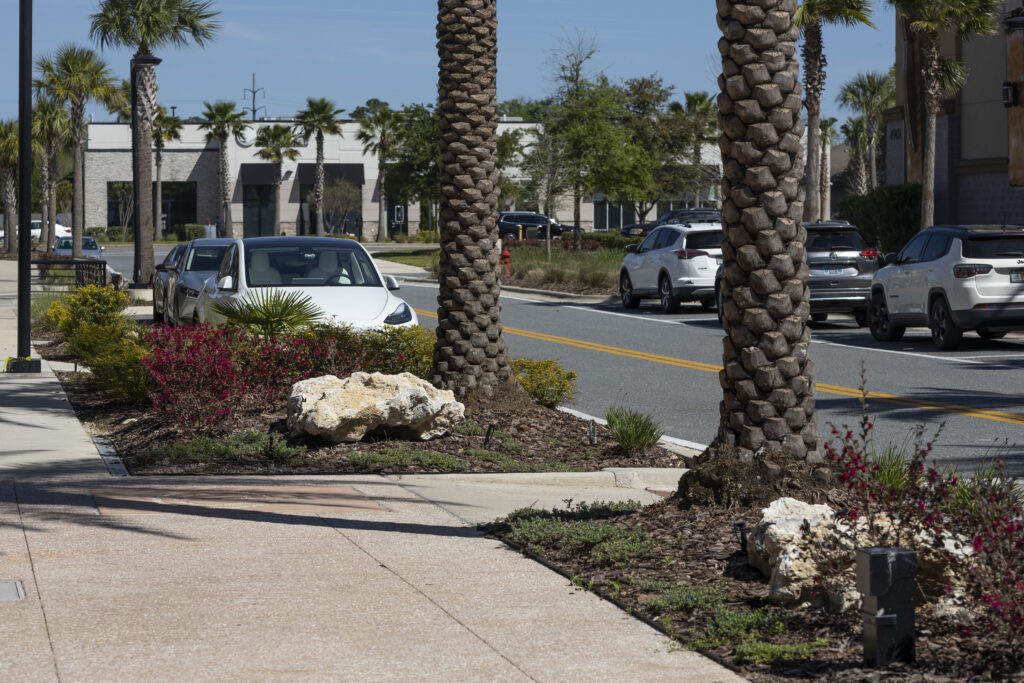 Streetscape and sidewalk