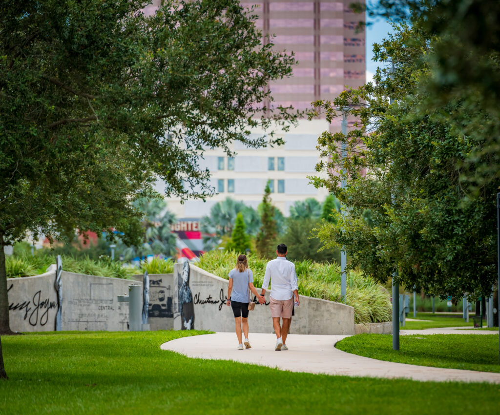 Couple walking near Scott Street