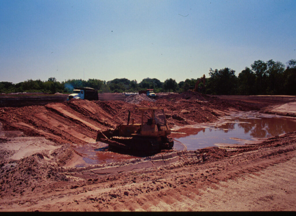 Bulldozer construction at South Lake Howard Nature Park