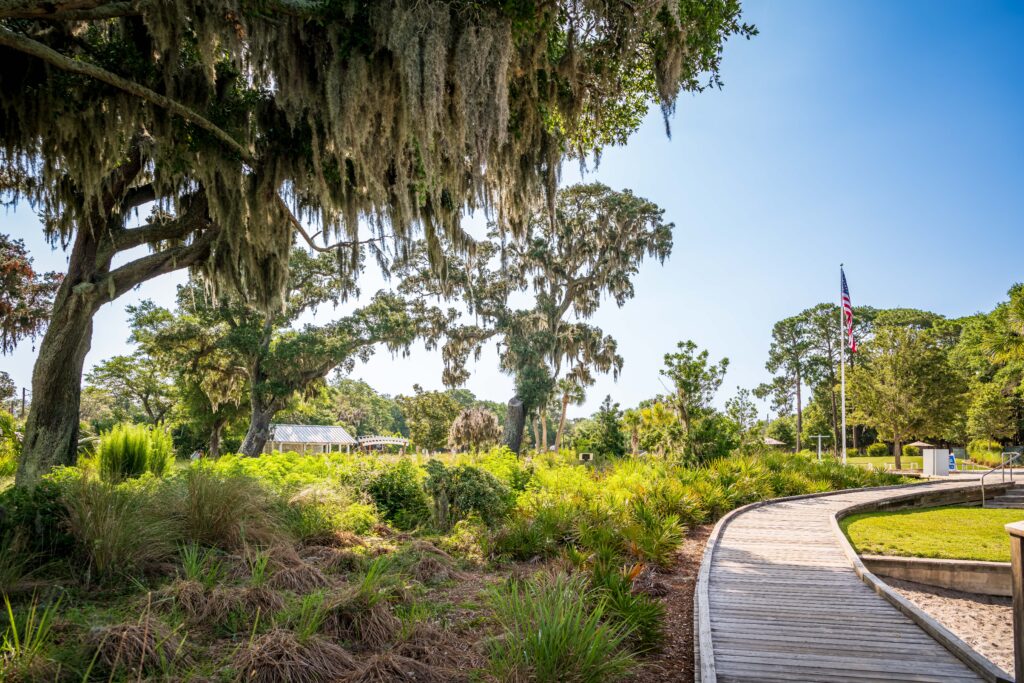 Vegetation and walkway at Captain Leonard Destin Park