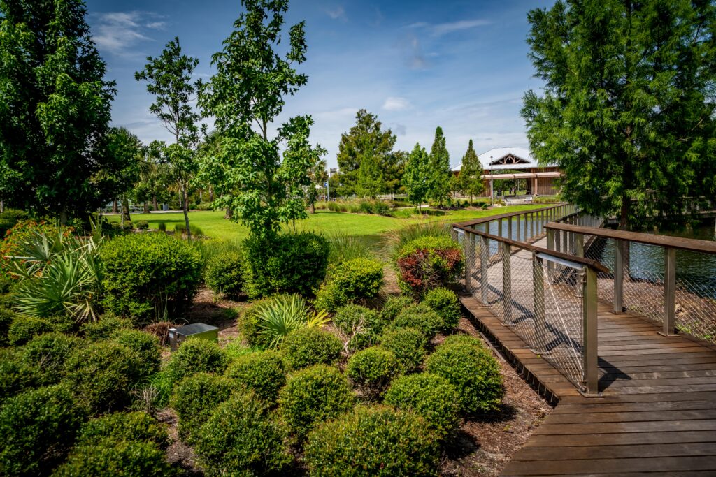 Landscaping and boardwalk at Reiter Park